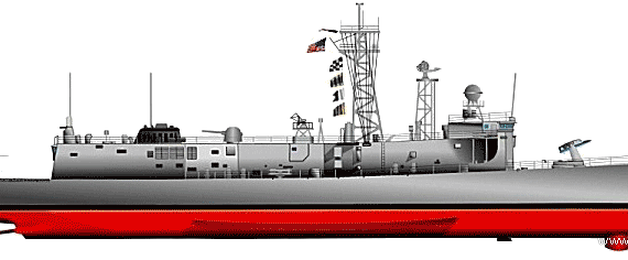 Корабль USS FFG-51 Gary [Frigate] (1990) - чертежи, габариты, рисунки